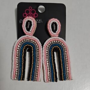 Paparazzi Pink and Blue Beaded Earrings
